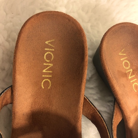 Vionic Orthotic Adjustable Triple Strap Slide Wedges - Picture 5 of 5